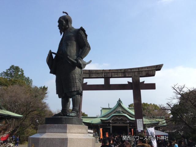 大阪「豊国神社」鳥居、豊臣秀吉像、本殿